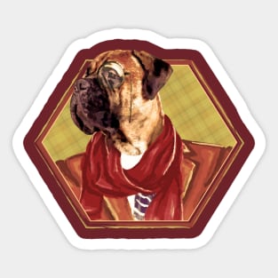 Hipster Bullmastiff Sticker